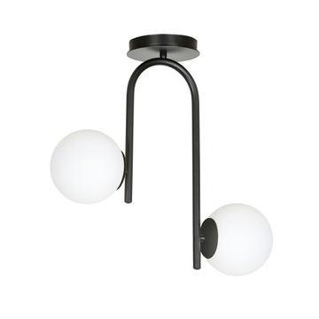 LAMPA SUFITOWA WISZĄCA CZARNA BIAŁA SZKLANE KLOSZE