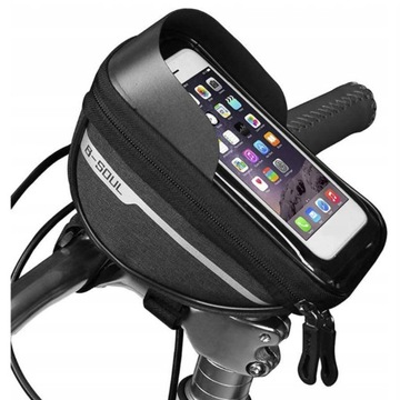 TORBA SAKWA ROWEROWA B-SOUL NA RAMĘ CZARNA Etui Smartfon do 7 cali