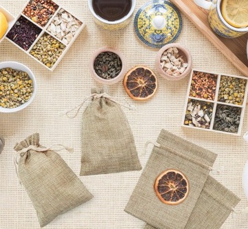 50шт льняной подарочный пакет на шнурке 9х12см ХЛОПКОЛЬНЯЯ СУМКА