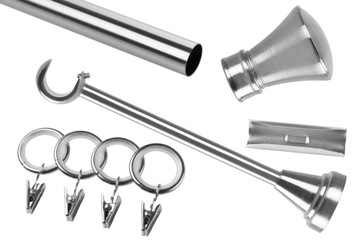 ОДИНАРНЫЙ МЕТАЛЛИЧЕСКИЙ КАРДИН 300 СМ 19 ММ С ЛЯГУШКАМИ РАЗНЫЕ ЦВЕТА КОНЦОВ