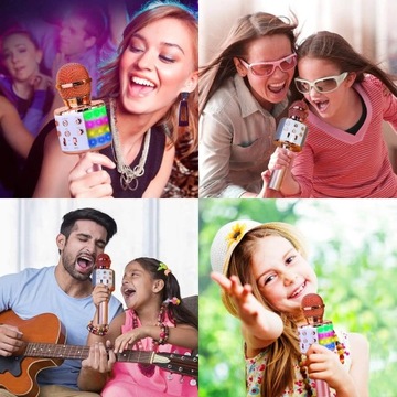 Mikrofon Karaoke Bluetooth RGB Bezprzewodowy Głośnik Dla Dzieci i Dorosłych