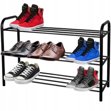 METALOWA PÓŁKA STOJAK REGAŁ SZAFKA NA BUTY DUŻA 80 CM CZARNY SOLIDNA 3399