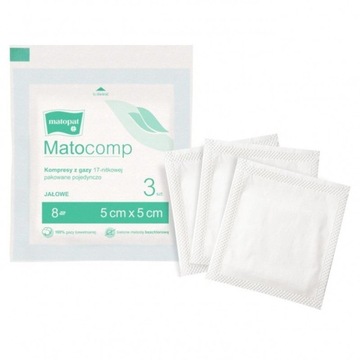 Kompresy z gazy jałowe Matocomp 5cmx5cm 3 szt. 8w