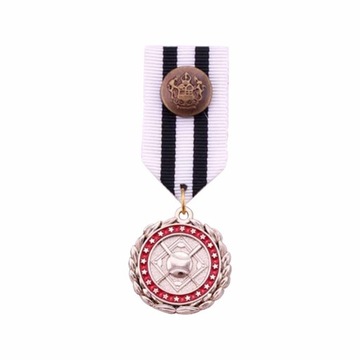 Broszka Pin Odznaka z tkaniny w paski Medal B