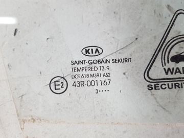 KIA CEED 2 II 13R HB SKLO (OKNO) DVEŘE PRAVÁ PŘEDNÍ