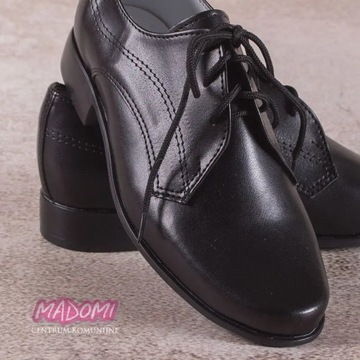 Buty wizytowe dla chłopca czarne obuwie chłopięce do komunii komunia 10C-32