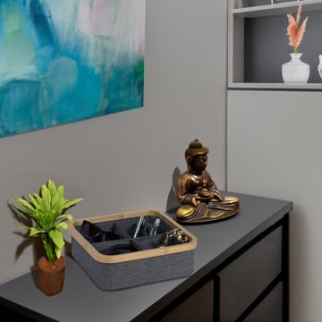 Organizer do Szuflady Szafy na Biurko Biżuterię z Przegródkami Szary 3szt