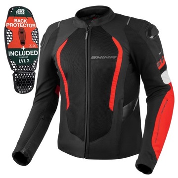 Мотоциклетная куртка SHIMA MESH PRO 2.0 RED чёрная красная белая БЕСПЛАТНО