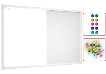 Tablica COMBI biała korkowa magnetyczna 90x60 cm