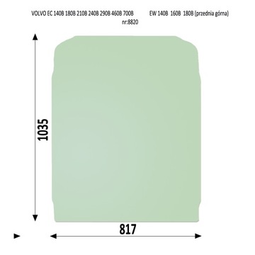 SZYBA PRZEDNIA VOLVO EC EW seria B 140 180 210 240