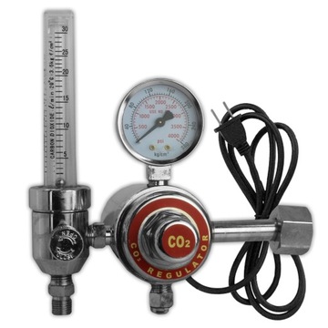Reduktor butlowy z rotametrem CO2 podgrzewacz 24V
