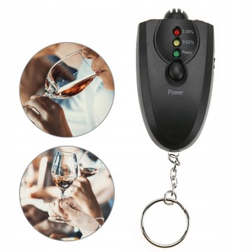 TESTER ZAWARTOŚCI ALKOHOLU W WYDYCHANYM POWIETRZU 3 KOLORY LED MINI PRZENOŚ
