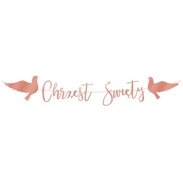 BANER GIRLANDA CHRZCINY dekoracje na CHRZEST