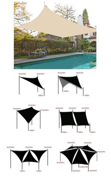 Садовый солнцезащитный парус водонепроницаемый прочный бежевый тент 4x3 м