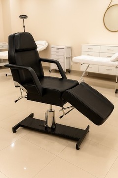 FOTEL KOSMETYCZNY HYDRAULICZNY ŁÓŻKO LEŻANKA OBROTOWY CZARNY