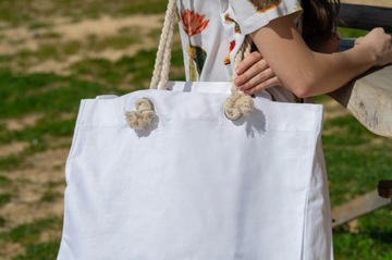 Torba BAWEŁNIANA na plażę piknik SHOPPERBAG zakupy