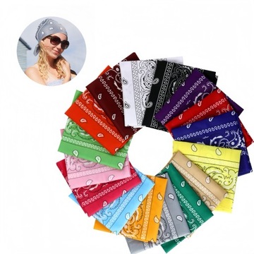 BANDAMKA BANDANA CHUSTKA CHUSTA BANDAMA CZARNA 54cm 16szt.
