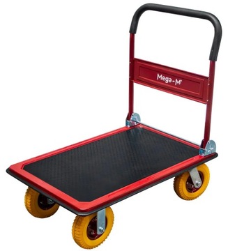 Транспортная тележка для складской платформы 450 кг, цельные ПОЛИУРЕТАНОВЫЕ КОЛЕСА
