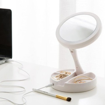 КОСМЕТИЧЕСКОЕ ЗЕРКАЛО С ПОДСВЕТКОЙ ДЛЯ МАКИЯЖА РЕСНИЦ СВЕТОДИОДНОЙ С УВЕЛИЧЕНИЕМ