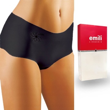 Трусики EMILI Daisy Laser Cut черные, L