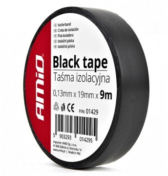 Taśma izolacyjna PVC czarna 0,13 mm x 19mm x 9m