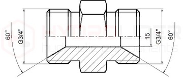 ГИДРАВЛИЧЕСКИЙ СОЕДИНИТЕЛЬ ДЮЙМОВЫЙ НИППЕЛЬ BB 3/4 - 3/4