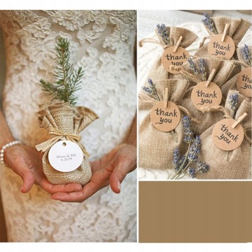 ДЖУТОВЫЙ СУМОК НА ШНУРЕ ДЛЯ ПОДАРОЧНЫХ ПАКЕТОВ ×30