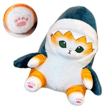 MASKOTKA PRZYTULANKA SŁODKI KOT REKIN PLUSZAK 30CM