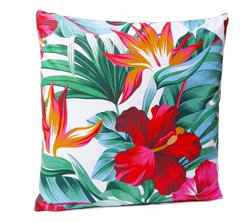 POSZEWKA bawełna 40x40 MONSTERA KWIECISTA CZERWONA