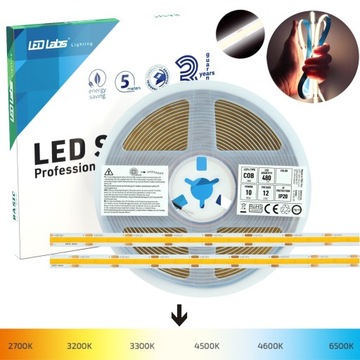 Taśma PRO 2400 LED COB 10W 4000K 12V Linia światła
