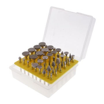 Набор из 50 шлифовальных головок с алмазным покрытием, хвостовик 1/8 дюйма для вращающихся инструментов.