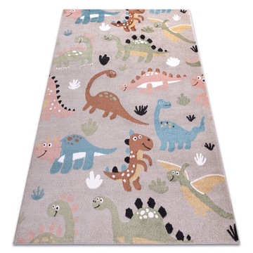 DYWAN DZIECIĘCY FUN 200x290 cm DINOZAURY beż #O538