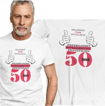 T-SHIRT MĘSKI PREZENT URODZINY PRZEBOJOWY 50 LAT