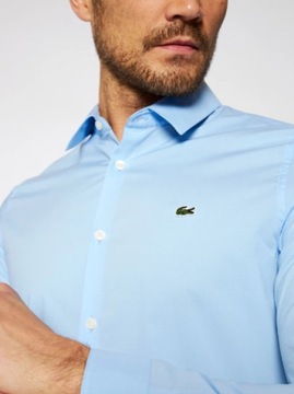 KOSZULA MĘSKA LACOSTE SLIM FIT BAWEŁNA r. 40 /M BLUE