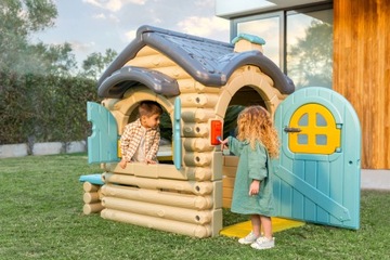 ПЛАСТИКОВЫЙ ДОМИК ДЛЯ ДЕТЕЙ, БОЛЬШАЯ, ВЫДВИЖНАЯ СКАМЬЯ И СТОЛ ФЕВЕР
