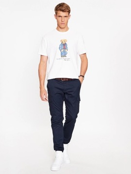t-shirt polo ralph lauren premium meska koszulka biala miś BEAR