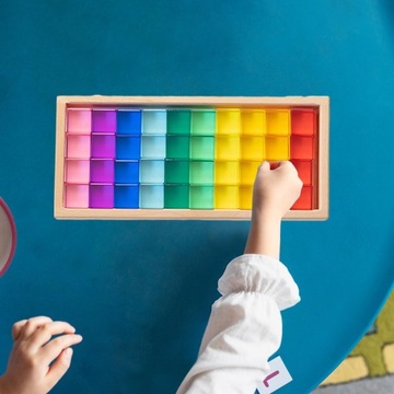 Tęczowe akrylowe kostki z kamieniami szlachetnymi Zabawki Montessori Idealny prezent Gładka kostka 40szt