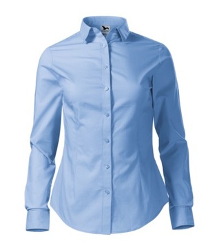 ELEGANCKA koszula damska 229 TALIOWANA niebieska 100% bawełny 2XL
