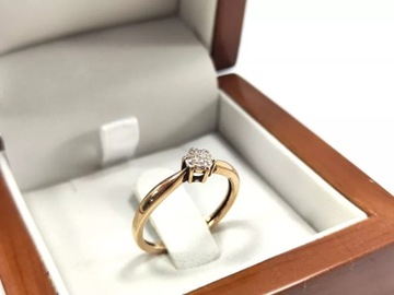 PIĘKNY ZŁOTY PIERŚCIONEK Z DIAMENTAMI R12 1,49G 0,05CT P375