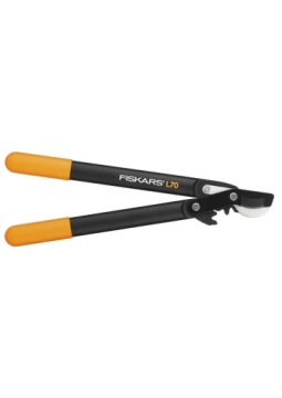 Секатор Fiskars L70 с ножничным механизмом для обрезки веток PowerGear с изогнутым стальным лезвием