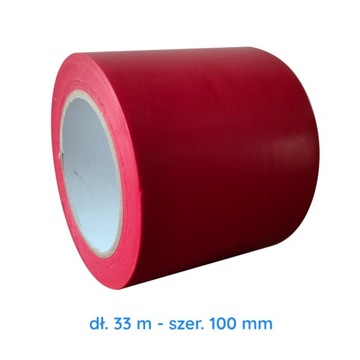 Taśma magazynowa samoprzylepna czerwona - 100 mm / 33 m