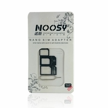 Adapter Nano Sim/ Micro Sim / Sim 3w1 + kluczyk Noosy