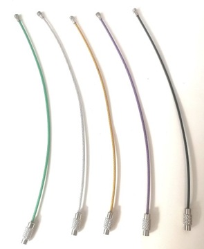 БРЕЛОК ДЛЯ КЛЮЧЕЙ СТАЛЬНОЙ ТРОС С ЗОЛОТОЙ РУЧКОЙ