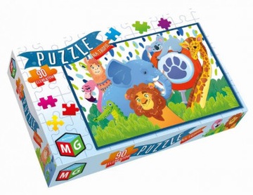MULTIGRA NA TROPIE PUZZLE 90 EL. ZWIERZĘTA dzikie