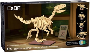 НАБОР БЛОКОВ CADA МОДЕЛЬ СКЕЛЕТА ВЕЛОЦИРАПТОРА ДИНО ИСКОПАЕМЫЕ ДИНОЗАВРА 256 EL
