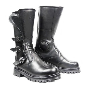 POLSKIE BUTY MOTOCYKLOWE SKÓRZANE WYSOKIE ZAPINANE NA KLAMRY RACEBOOTS R3K