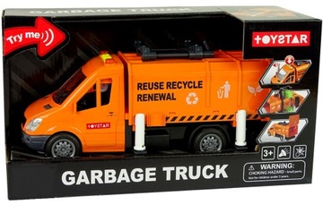 АВТОМОБИЛЬНЫЙ МУСОРОВОЗ С ПОДЪЕМНЫМ МУСОРНЫМ БАКОМ АВТОМОБИЛЬНЫЙ СВЕТ ЗВУК