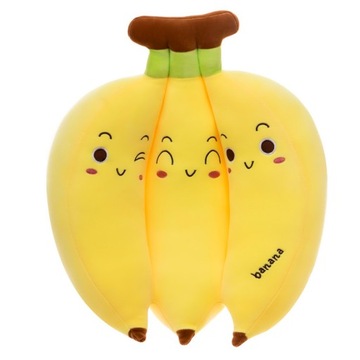 MASKOTKA BANAN PLUSZAK PODUSZKA PRZYTULANKA ŻÓŁTE BANANY DUŻE XL 50 cm