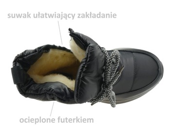BUTY ZIMOWE DZIEWCZĘCE OCIEPLANE ŚNIEGOWCE R.37