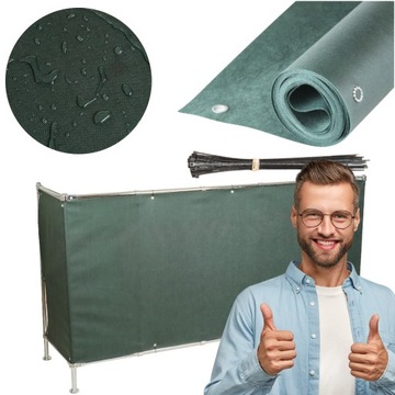 OSŁONA BALKONOWA NA BALKON 0,8X4M MATA ZIELONA NA TARAS PŁOT UV 99% +GRATIS